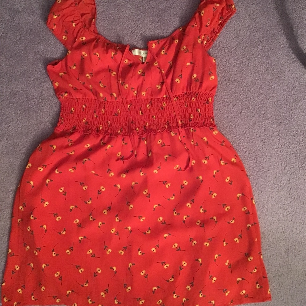 Pretty red flowered dress